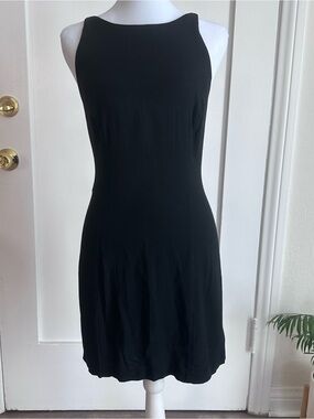 Vintage 90s Charlotte Russe LBD Dress Made in USA Princess Seams Black 9/10